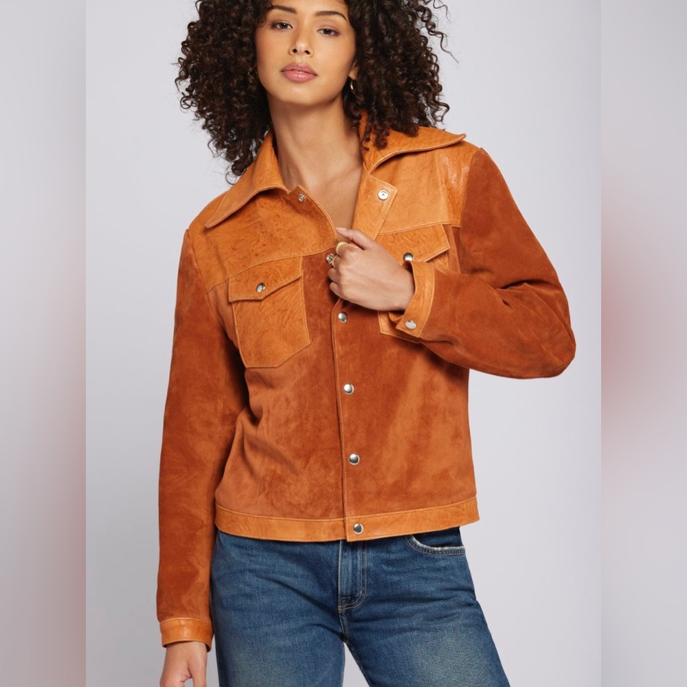 NWT Current Elliott The Crow leather suede jacket in rust
Size Medium $1078 - Picture 2 of 14